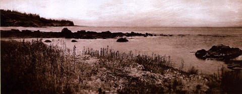 Framed Sepia Island Shores I - petite Print