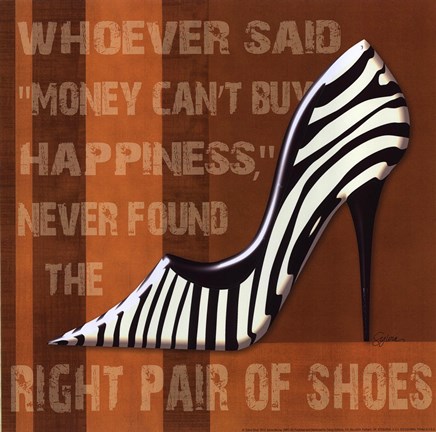 Framed Zebra Shoe Print