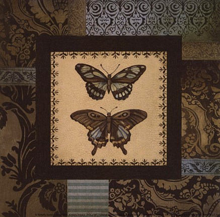 Framed Butterfly Garden I - petite Print