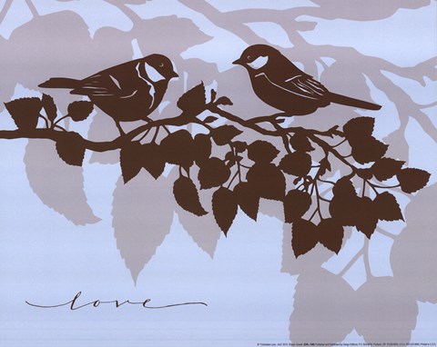 Framed Chickadee Love  - mini Print