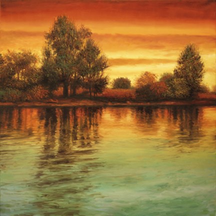 Framed River Sunset I Print