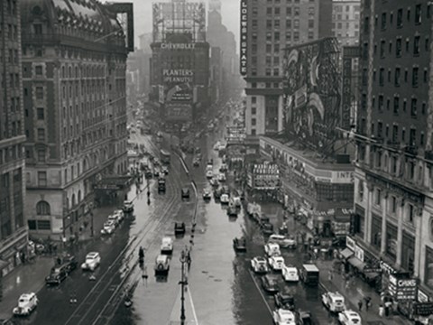 Framed Times Square, NYC 1935 Print