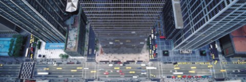 Framed Street View from a Skyscraper, NYC Print