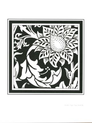 Framed Graphic Floral Motif II Print