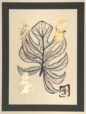 Framed Gold Leaf Embellished Botanical IV Print
