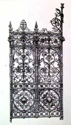 Framed Wrought Iron Gate V Print