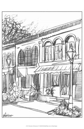 Framed Sketches of Downtown V Print