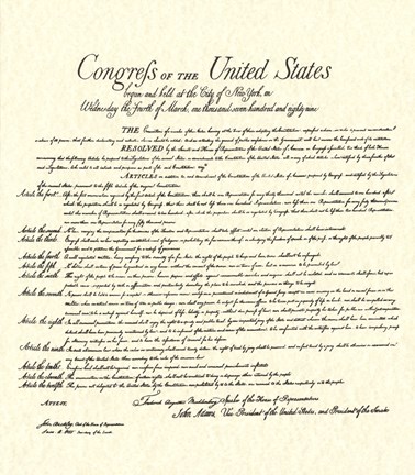 Framed Bill of Rights (Document) Print