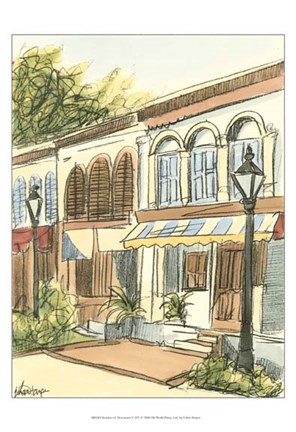 Framed Sketches of Downtown V Print
