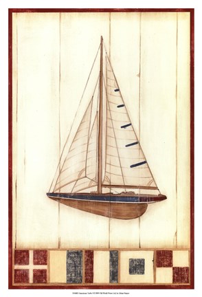 Framed Americana Yacht I Print