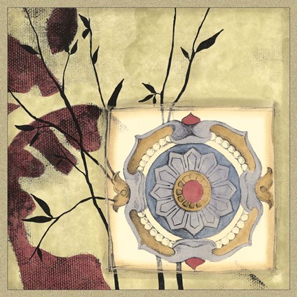 Framed Printed Moonlit Rosette I Print