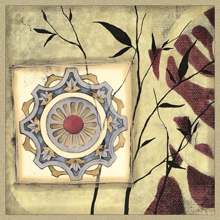 Framed Printed Moonlit Rosette II Print