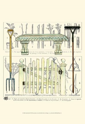 Framed Garden Bench Print