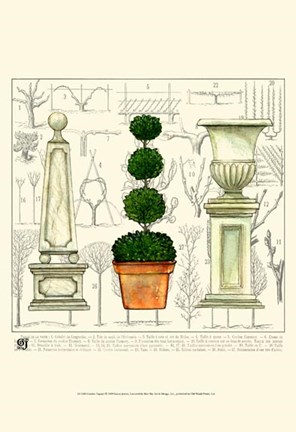 Framed Garden Topiary Print
