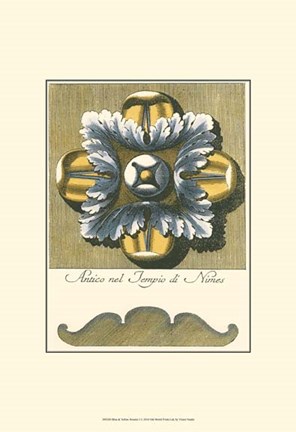 Framed Blue &amp; Yellow Rosette I Print