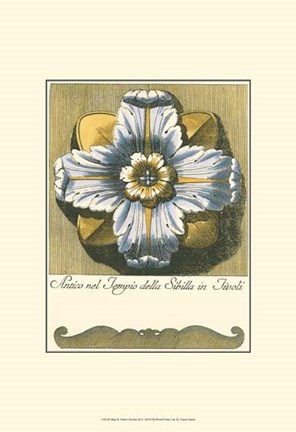 Framed Blue &amp; Yellow Rosette III Print