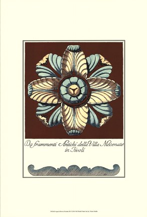Framed Aqua &amp; Brown Rosette III Print
