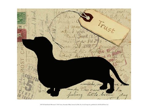 Framed Dachshund Silhouette Print