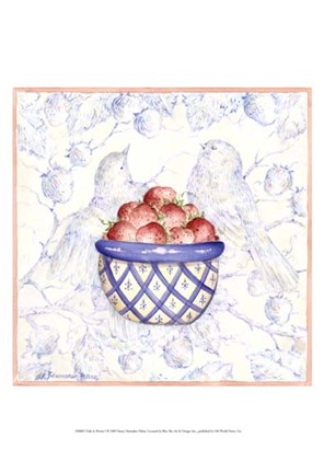 Framed Toile &amp; Berries I Print