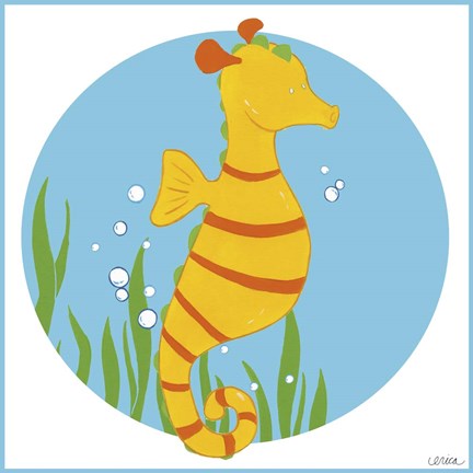 Framed Sally the Seahorse Print