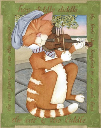 Framed Cat &amp; The Fiddle Print