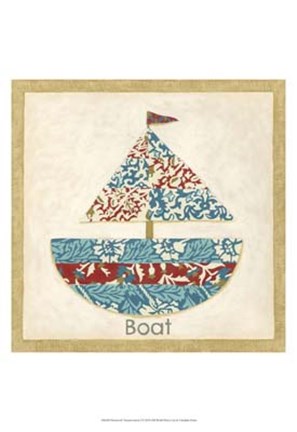 Framed Patchwork Transportation I Print