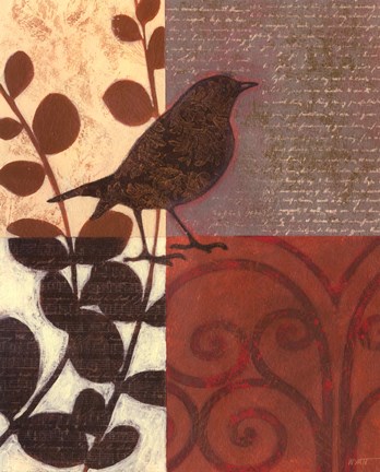 Framed Damask Sparrow Print