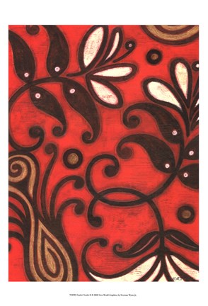 Framed Scarlet Textile II Print