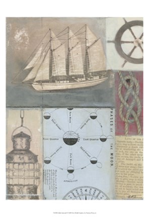 Framed Sailor&#39;s Journal I Print