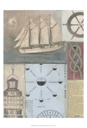 Framed Sailor&#39;s Journal I Print