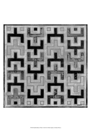 Framed Mudcloth Black &amp; White I Print