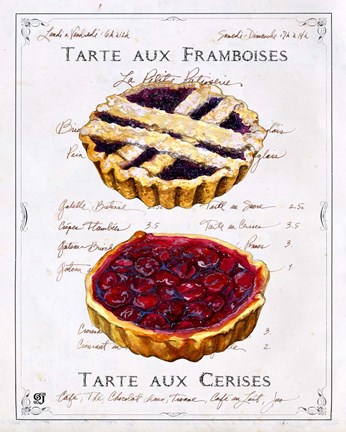 Framed Tartes aux Cerises et Framboises Print