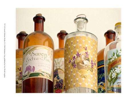 Framed French Perfume Bottles II Print