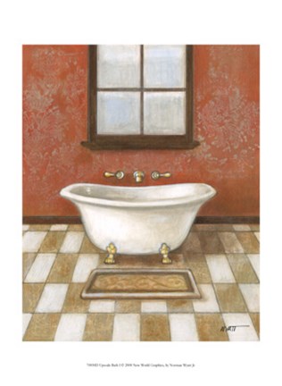 Framed Upscale Bath I Print