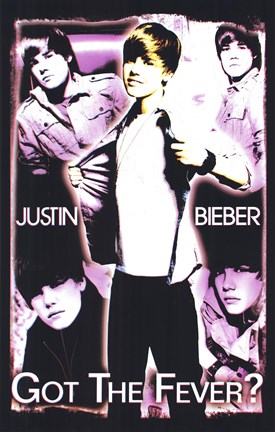 Framed Black Light - Justin Bieber Print