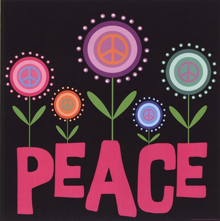 Framed Peace Flowers Print