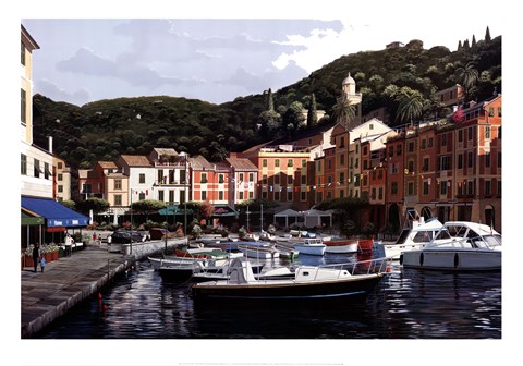 Framed Sunrise Over Portofino Print