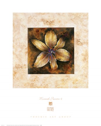 Framed Musical Flowers IV Print