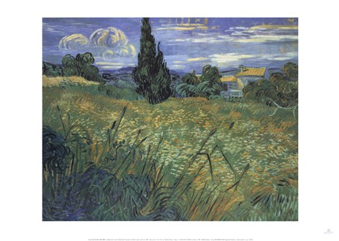 Framed Green Wheat Fields Print