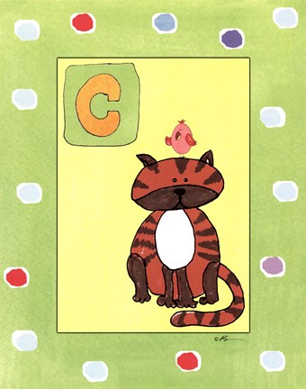 Framed C is for Cat Print