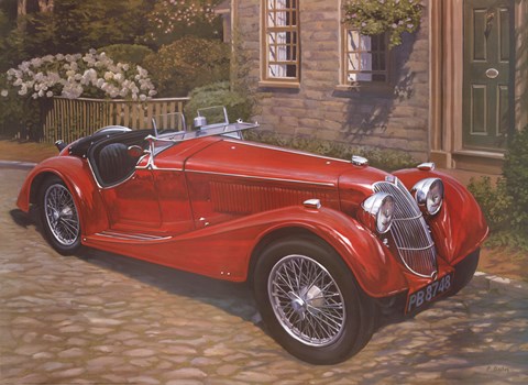 Framed Riley Red Roadster Print