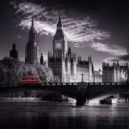 Framed London Bus IV Print
