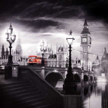 Framed London Bus III Print
