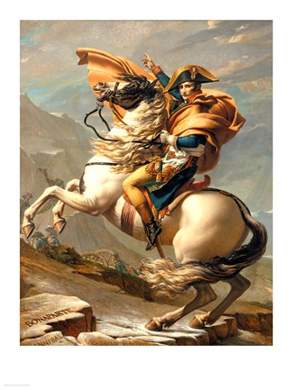 Framed Napoleon (1769-1821) Crossing the Alps at the St Bernard Pass Print