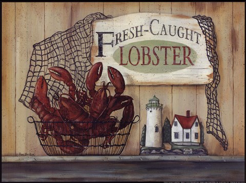 Framed Fresh Caught Lobster Print