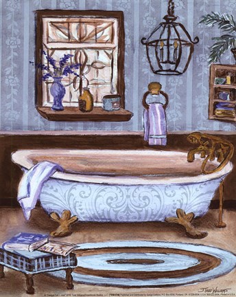 Framed Tranquil Tub I - mini Print