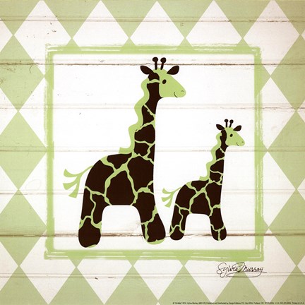 Framed Giraffes Print