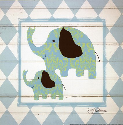 Framed Elephants Print