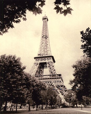 Framed Eiffel Tower I - mini Print