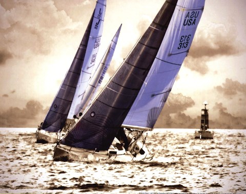 Framed Racing Waters I - mini Print